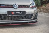 Maxton Design spoiler predného nárazníka RACING DURABILITY VW Golf VII GTI - čierno červený