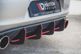 Maxton Design difúzor zadného nárazníka RACING DURABILITY VW Golf VII GTI Ver.1 - čierno červený
