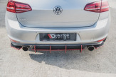 Maxton Design difúzor zadného nárazníka RACING DURABILITY VW Golf VII GTI Ver.2 - čierno červený