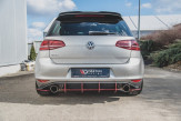 Maxton Design difúzor zadného nárazníka RACING DURABILITY VW Golf VII GTI Ver.2 - čierno červený