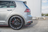 Maxton Design bočné spoilery zadného nárazníka RACING DURABILITY VW Golf VII GTI Ver.1 - čierno červený