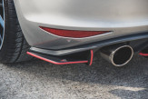 Maxton Design bočné spoilery zadného nárazníka RACING DURABILITY VW Golf VII GTI Ver.1 - čierno červený
