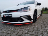 Maxton Design spoiler predného nárazníka VW Golf VII GTI CLUBSPORT - čierny lesklý