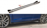 Maxton Design bočné prahové lišty Racing Durability VW Golf VII R / R-Line po FL - čierny + lesklé krídielka