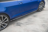 Maxton Design bočné prahové lišty Racing Durability VW Golf VII R / R-Line po FL - čierny + lesklé krídielka