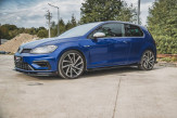 Maxton Design bočné prahové lišty Racing Durability VW Golf VII R / R-Line po FL - čierny + lesklé krídielka