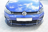 Maxton Design hybridný racing spoiler predného nárazníka VW Golf VII R / R-Line po FL - čierny lesklý + štandardný racing splitter