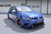 Maxton Design hybridný racing spoiler predného nárazníka VW Golf VII R / R-Line po FL - čierny lesklý + štandardný racing splitter