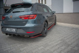 Maxton Design bočné spoilery zadného nárazníka Seat Leon 5F CUPRA po FL sportstourer Ver.4 - carbon look + červený