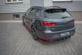 Maxton Design bočné spoilery zadného nárazníka Seat Leon 5F CUPRA po FL sportstourer Ver.4 - carbon look + červený