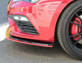 Maxton Design spoiler predného nárazníka Seat Leon 5F FR / CUPRA po FL Ver.3 - čierny lesklý + červený 