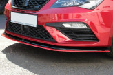 Maxton Design spoiler predného nárazníka Seat Leon 5F FR / CUPRA po FL Ver.3 - carbon look + červený