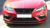 Maxton Design spoiler predného nárazníka Seat Leon 5F FR / CUPRA po FL Ver.3 - carbon look + červený