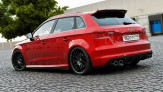 Maxton Design bočné spoilery zadného nárazníka AUDI A3 S-Line / S3 8V Hatchback/Sportback - čierny lesklý  