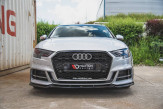 Maxton Design spoiler predného nárazníka AUDI A3 S-Line / S3 8V po FL Sedan Ver.3 - čierny lesklý  