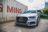 Maxton Design spoiler predného nárazníka AUDI A3 S-Line / S3 8V po FL Sedan Ver.3 - čierny lesklý  