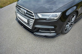 Maxton Design spoiler predného nárazníka AUDI A3 S-Line / S3 8V po FL Sedan Ver.1 - carbon look