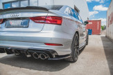 Maxton Design bočné spoilery zadného nárazníka AUDI S3 8V po FL Sedan Ver.2 - čierny lesklý  