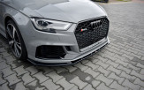 Maxton Design spoiler predného nárazníka AUDI RS3 8V po FL Sedan Ver.1 - čierny lesklý  