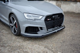 Maxton Design spoiler predného nárazníka AUDI RS3 8V po FL Sedan Ver.2 - carbon look