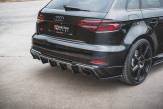 Maxton Design spoiler zadného nárazníka AUDI RS3 8V po FL Sportback Ver.2 - čierny lesklý  