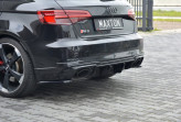 Maxton Design bočné spoilery zadného nárazníka AUDI RS3 8V po FL Sportback - čierny lesklý  