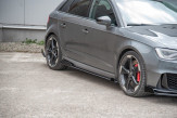 Maxton Design bočné prahové lišty Racing Durability AUDI RS3 8V Sportback - čierny + lesklé krídielka