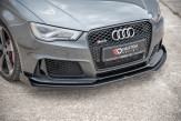 Maxton Design spoiler predného nárazníka Racing Durability AUDI RS3 8V Sportback - čierny + lesklé krídielka 