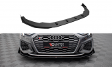 Maxton Design spoiler predného nárazníka Street Pro AUDI S3 / A3 S-Line 8Y Ver.1 - čierno červený + lesklé krídielka