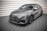 Maxton Design spoiler predného nárazníka Street Pro AUDI S3 / A3 S-Line 8Y Ver.1 - čierno červený + lesklé krídielka