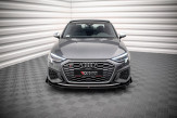 Maxton Design spoiler predného nárazníka Street Pro AUDI S3 / A3 S-Line 8Y Ver.1 - čierno červený + lesklé krídielka