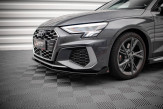 Maxton Design spoiler predného nárazníka Street Pro AUDI S3 / A3 S-Line 8Y Ver.1 - čierno červený + lesklé krídielka