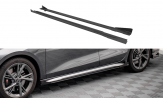 Maxton Design bočné prahové lišty Street Pro AUDI S3 / A3 S-Line 8Y - čierno červený + lesklé krídielka