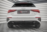 Maxton Design spoiler zadného nárazníka + imitácia koncoviek výfuku AUDI A3 S-Line 8Y Sportback - čierny + čierne koncovky