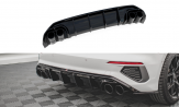 Maxton Design spoiler zadného nárazníka + imitácia koncoviek výfuku AUDI A3 S-Line 8Y Sportback -  bez povrchovej úpravy+ čierne koncovky
