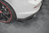 Maxton Design bočné spoilery zadného nárazníka Racing Durability VW Golf VIII GTI - čierny + lesklé krídielka 
