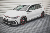 Maxton Design bočné prahové lišty Racing Durability VW Golf VIII GTI / GTI CLUBSPORT / R-Line - čierny + lesklé krídielka