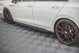 Maxton Design bočné prahové lišty Racing Durability VW Golf VIII GTI / GTI CLUBSPORT / R-Line - čierno červený + lesklé krídielka