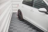 Maxton Design bočné prahové lišty Racing Durability VW Golf VIII GTI / GTI CLUBSPORT / R-Line - čierno červený + lesklé krídielka