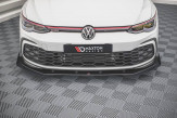 Maxton Design spoiler predného nárazníka Racing Durability VW Golf VIII GTI / R-Line - čierny + lesklé krídielka