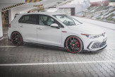 Maxton Design bočné prahové lišty VW Golf VIII GTI / GTI CLUBSPORT / R-Line Ver.2 - čierny lesklý + čierne krídielka