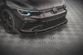 Maxton Design spoiler predného nárazníka + krídielka VW Golf VIII R Ver.2 - čierny lesklý