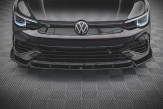 Maxton Design spoiler predného nárazníka + krídielka VW Golf VIII R Ver.2 - čierny lesklý