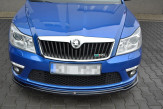 Maxton Design spoiler predného nárazníka ŠKODA Octavia II RS po FL Ver.2 - čierny lesklý 