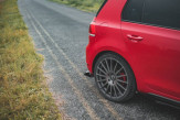 Maxton Design bočné spoilery zadného nárazníka Racing Durability VW Golf VI GTI - čierno červený + lesklé krídielka
