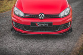 Maxton Design spoiler predného nárazníka Racing Durability VW Golf VI GTI Ver.3 - čierny + lesklé krídielka