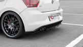 Maxton Design stredový spoiler zadného nárazníka (s vertikálnym rebrovaním) VW Polo AW GTI - čierny lesklý