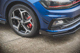 Maxton Design spoiler predného nárazníka Racing Durability VW Polo AW GTI - čierno červený + lesklé krídielka