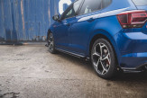 Maxton Design bočné prahové lišty Racing Durability VW Polo AW GTI - čierno červený + lesklé krídielka