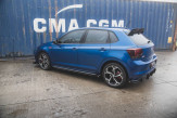 Maxton Design bočné prahové lišty Racing Durability VW Polo AW GTI - čierno červený + lesklé krídielka